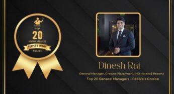 Celebrating Excellence: Dinesh Rai, General Manager of Crowne Plaza Kochi, Winner of the People’s Choice Top 20 General Managers Awards